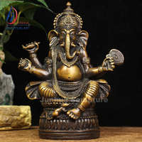 Statue de Ganesh en pierre de Laxmi de dieu hindou grandeur nature géante décorative pour la maison statue de Ganesh en bronze