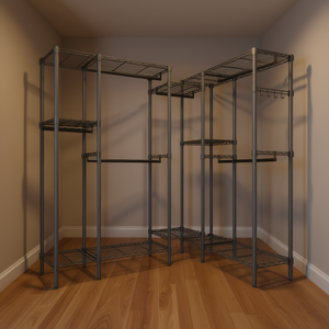 Porte-vêtements portable en métal avec étagère suspendue, organiseur de vêtements à cinq niveaux pour le rangement dans la maison ou le placard - Product Image 2