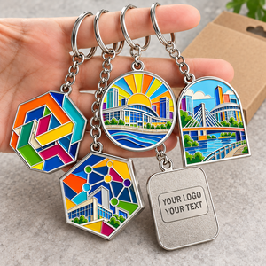 Porte-clés personnalisés en alliage de zinc émaillé pour événements d'entreprise, souvenirs promotionnels, cadeaux OEM ODM - Product Image 1