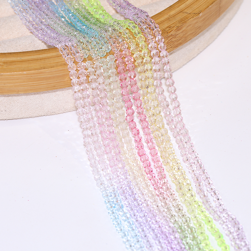 Faceted Rondelle Spacer Glass Beads Shiny Gradient Red Color for Jewelry Making DIY Bracelet Crystal Lampwork Loose Beads