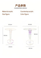 Table basse ronde transparente en acrylique dégradé pour chambre et salon, mobilier de maison avec structure métallique – Vente en gros