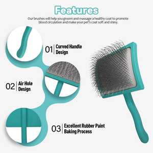 Brosse démêlante professionnelle de luxe en acier inoxydable incurvé de 1 pouce pour le toilettage des animaux à poils longs (chiens et chats) - Product Image 5