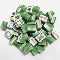 Dés en acrylique marbré malachite et jade vert, design de luxe chinois moderne dragon paon, conception personnalisée pour poker et divertissement