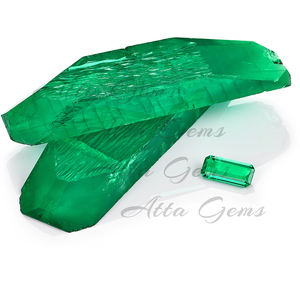 Émeraude verte rectangulaire de laboratoire Hydro-Emerald, pierre précieuse en vrac, émeraude colombienne pour collier - Product Image 5