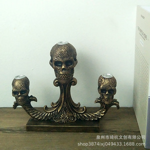 Bougeoir en résine en forme de cœur pour couple de crânes, décoration d'Halloween, cadeau personnalisé pour intérieur - Product Image 4
