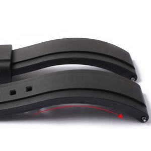 Correa de reloj de goma Real Vulcan FKM de alta calidad 20mm 22mm 24mm correa de reloj de silicona resistente al agua de liberación rápida 18/19/21/23mm - Product Image 4