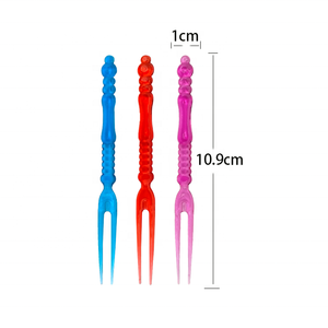 Forchetta da frutta colorata <span class=keywords><strong>per</strong></span> alimenti di vendita diretta in fabbrica adatta <span class=keywords><strong>per</strong></span> scatola da <span class=keywords><strong>pranzo</strong></span> <span class=keywords><strong>per</strong></span> bambini forchetta da dessert <span class=keywords><strong>per</strong></span> torta decorativa mini stuzzicadenti - Product Image 4