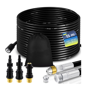 Kit de jet d'égout à haute pression PVC noir Karchers Compatible eau souterraine Rat buse de pulvérisation vidange déblocage outils de nettoyage - Product Image 1