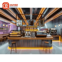 Présentoir de sol pour exportateurs, Projet clé en main pour café, Magasin de café multi-niveaux en plexiglas