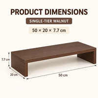 Support d'écran en bois de noyer à un seul niveau, organiseur de bureau, étagère de rangement pour ordinateur portable et bureau