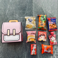 Boîtes cadeaux d'anniversaire en papier imprimées de dessins animés en forme de cartable vide créatif, emballage en carton pour bonbons, collations et aliments pour enfants