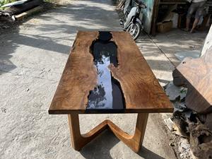 Dark Color New Item Luxury Coffee Dining <b>Table</b> Wholesale <b>Top</b> Live Edge Solid <b>Wood</b> Epoxy Resin River <b>Table</b> OEM/ODM Service - Product Image 3