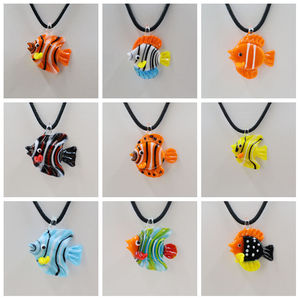 Handmade Thu Nhỏ Murano Lampwork Thủy Tinh Biển Động Vật Cá Bức Tượng Nhỏ Sealife <span class=keywords><strong>Charms</strong></span> Đối Với Trẻ Em Của Đồ Trang Sức Vòng Cổ Móc Mặt Dây Chuyền - Product Image 2