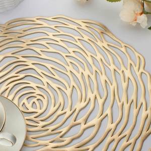 Oferta Especial: Juego de Manteles Individuales Redondos Metálicos Dorados para Mesa de Comedor, Centro de Mesa para Bodas - Product Image 4