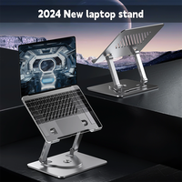 Support d'ordinateur portable de bureau portable à rotation 360°, support d'ordinateur portable réglable pour ordinateur portable