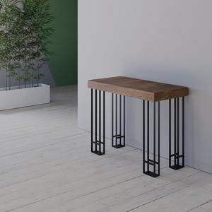 Table console rectangulaire extensible de meubles italiens de haute qualité d'approvisionnement direct d'usine avec dessus en mélamine et pieds en métal - Product Image 3