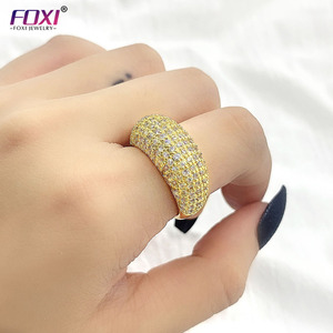 Wuzhou foxi金メッキステンレス鋼リングクリスタルダイヤモンド婚約指輪男性用 - Product Image 2