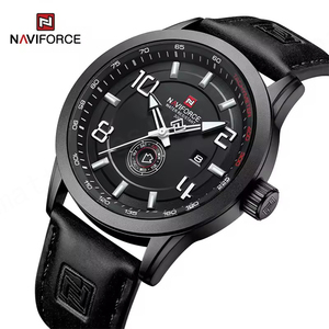 Naviforce นาฬิกา9229ผู้ชาย, นาฬิกาหนังแฟชั่นลำลองกีฬากันน้ำ30เมตรนาฬิกาปรับแต่งวันที่2025ได้ - Product Image 4