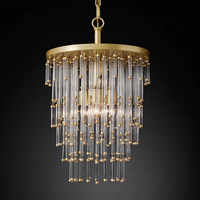 Lustre en verre cascade de luxe moderne américain, luminaire suspendu vintage pour escalier, salle à manger, chambre, villa, luminaire haut de gamme