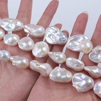 Perles d'eau douce naturelles de forme baroque, couleur blanche, 14-20 mm, certifiées par un tiers, pour collier et bracelet