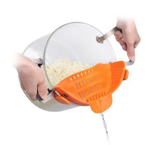 Colino a scatto e a strappo resistente al calore adatto a tutte le pentole e ciotole colino in Silicone Clip su colino per alimenti per pentole pentole - Product Image 4