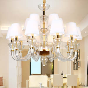 Gran oferta americana Simple sala de estar dormitorio Hotel brazo de cristal transparente europeo araña clásica - Product Image 4