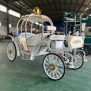รถม้าไฟฟ้ารูปทรงฟักทอง XCEGO OEM สำหรับการขนส่งพิเศษ ผลิตจากแผ่นโลหะความแข็งแรงสูง ขนาด 3.8x1.65x2.3 เมตร ยางตัน 4 เส้น รองรับผู้โดยสาร 6 คน - Product Image 1