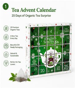 25-Day Tea Advent Calendar <b>Box</b> with 25 Individually Wrapped Organic Tea Bags <b>Christmas</b> Countdown Gift Packaging for Tea Lovers - Product Image 6