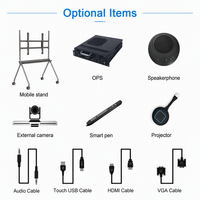 Écran plat interactif avec impression de logo OEM, résolution 4K de 65 pouces, 40 points tactiles pour usage bureautique/éducatif