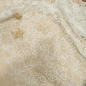 2024 Hot Selling Item <strong>Heavy</strong> Industry Water-soluble <strong>Lace</strong> French Luxury Wedding <strong>Lace</strong> Swiss Guipure Dress <strong>Lace</strong> <strong>Fabric</strong> - Product Image 6