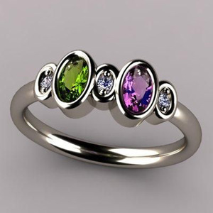 Anello da donna con zirconi colorati, moda coreana, elegante, gioiello di tendenza, accessorio regalo per feste. - Product Image 1