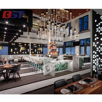 Ensembles de meubles de bar de style moderne, tables de bar sur mesure en surface solide, comptoirs de bar modernes pour restaurants