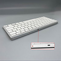 Nouveau clavier portable ergonomique en métal fin sans fil BT 3.0 2,4 GHz rechargeable avec disposition personnalisée d'usine OEM IMB-037 USB