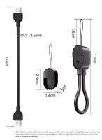 Câble de charge rapide PD USB-C vers USB-C 60W 2026 avec porte-clés, en plastique, design nu/perlescent