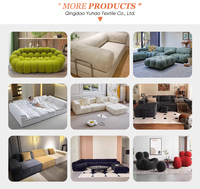 Ensemble de Canapé Bulle Moderne en Tissu, Compressions Sous Vide, Design Nid d'Abeille 3D, Canapé Modulable Courbé Lazy pour Salon