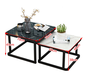 AILICHEN Mobilier de salon moderne léger et luxueux motif marbre <span class=keywords><strong>Table</strong></span> <span class=keywords><strong>d</strong></span>'<span class=keywords><strong>appoint</strong></span> en verre trempé <span class=keywords><strong>Table</strong></span> à thé rétractable - Product Image 1
