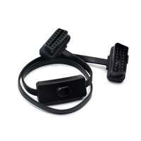 Cable de Extensión Divisor en Y 1 a 2 con Interruptor, Conector Electrónico OBD2 de 16 Pines Macho a Hembra