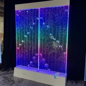 Fontaine murale d'intérieur, écran de séparation de pièce en acrylique avec bulles d'eau LED - Product Image 4