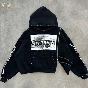 เสื้อฮู้ดผู้ชายทรงเข้ารูปมีซิปด้านข้างผ้าฟลีซเทอร์รี่ปักลาย - Product Image 3