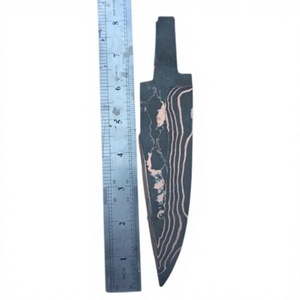 Cuchillo de Acero Damasco Hecho a Mano por Ahmad Fabric, Hoja de Acero Forjada Personalizada de 9-12 Pulgadas con Mango de Acero, para Cocina y Actividades al Aire Libre - Product Image 2