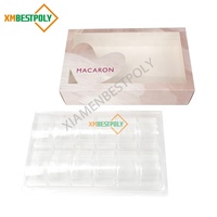 Boîte cadeau en papier pour macarons, personnalisée OEM, 12 paquets, avec fenêtre de visualisation, pour pâtisseries, biscuits, baklavas