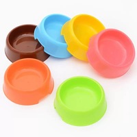 Petit bol pour animaux de compagnie en plastique écologique et durable, bol pour nourriture pour chat et chien de couleur bonbon, anti-chute, étanche IPX5, design arrondi