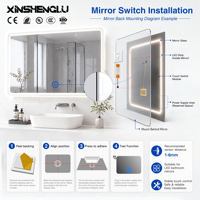 XINSHENGLU DC12V 60W Interrupteur Tactile Intelligent à Mémoire CCT Trois Couleurs pour Miroir de Salle de Bain avec Variateur de Luminosité et Capteur Unique