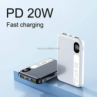 Nuevo Mini Power Bank de 10000 mAh, Carga Rápida de 22.5 W, Salida PD de 20 W Tipo C, Pantalla Digital, Cargador de Batería Delgado
