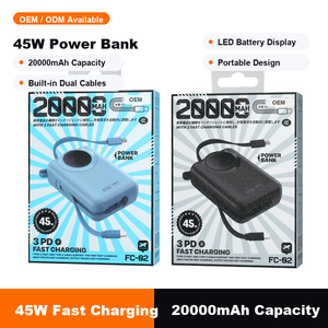 พาวเวอร์แบงค์พกพา 45W <span class=keywords><strong>20000mAh</strong></span> พร้อมสายชาร์จคู่ในตัว - Product Image 2