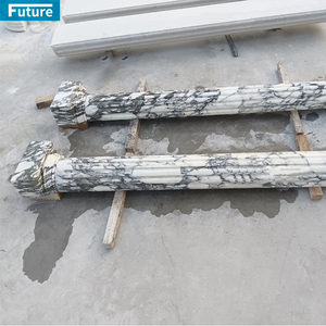 Revestimiento de pilar de columna Roma de mármol blanco Arabescato interior moderno de lujo personalizado para proyecto de decoración de vestíbulo de Villa Hotel - Product Image 3