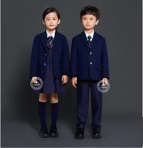 Qy Schooluniform Set Lente Herfst Winter Britse College Wind Kinderkleding Kleuterschool Schooluniform Oem/Odm