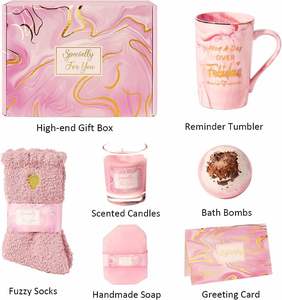 Birthday Gift Basket for Women with Fuzzy Socks Scented Candle Thoughtful Mother's Day Comfort Gift Set Return Gifts for Friends - Product Image 2