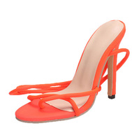 Sandales sexy à talons aiguilles et brides croisées en daim couleur bonbon pour femme, style européen et américain, grande taille en PU – Collection été 2024