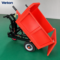Chariot à plateforme à trois roues alimenté par batterie avec structure en acier pour le transport industriel et la manutention de matériaux